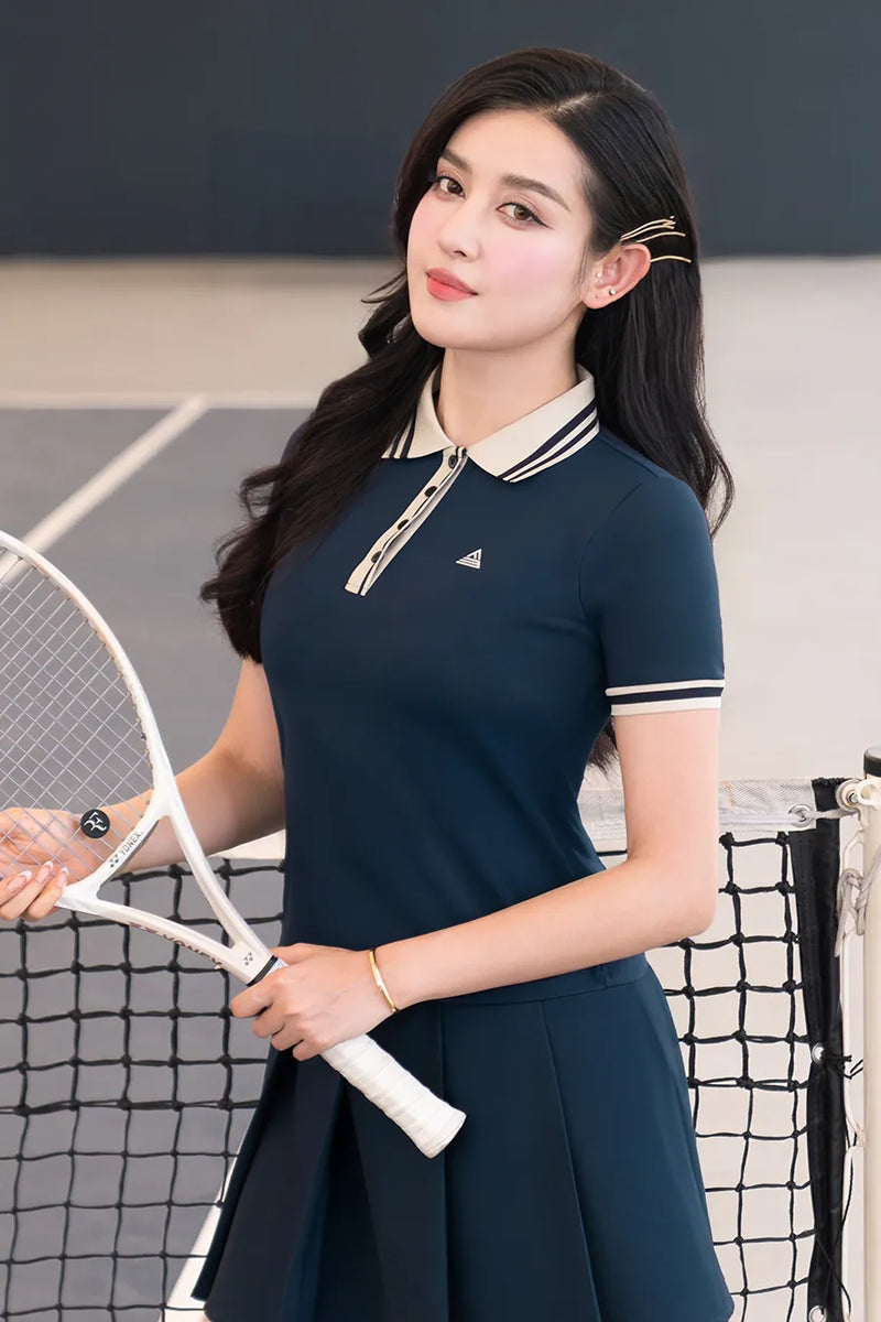 Áo polo EMBER CE APTN01 Navy cổ be